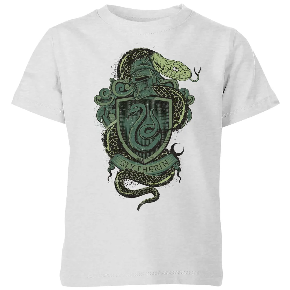 Harry Potter Slytherin Drawn Crest Kids' T-Shirt - Grey - 3-4 Years Image 1