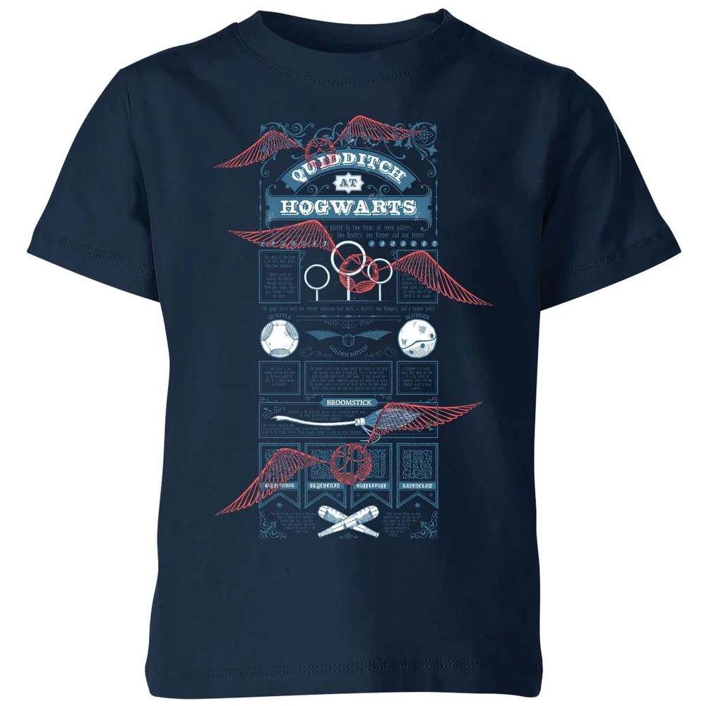 Harry Potter Quidditch At Hogwarts Kids' T-Shirt - Navy - 3-4 Years Image 1