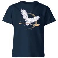 Harry Potter Hedwig Broom Kids' T-Shirt - Navy - undefined undefined