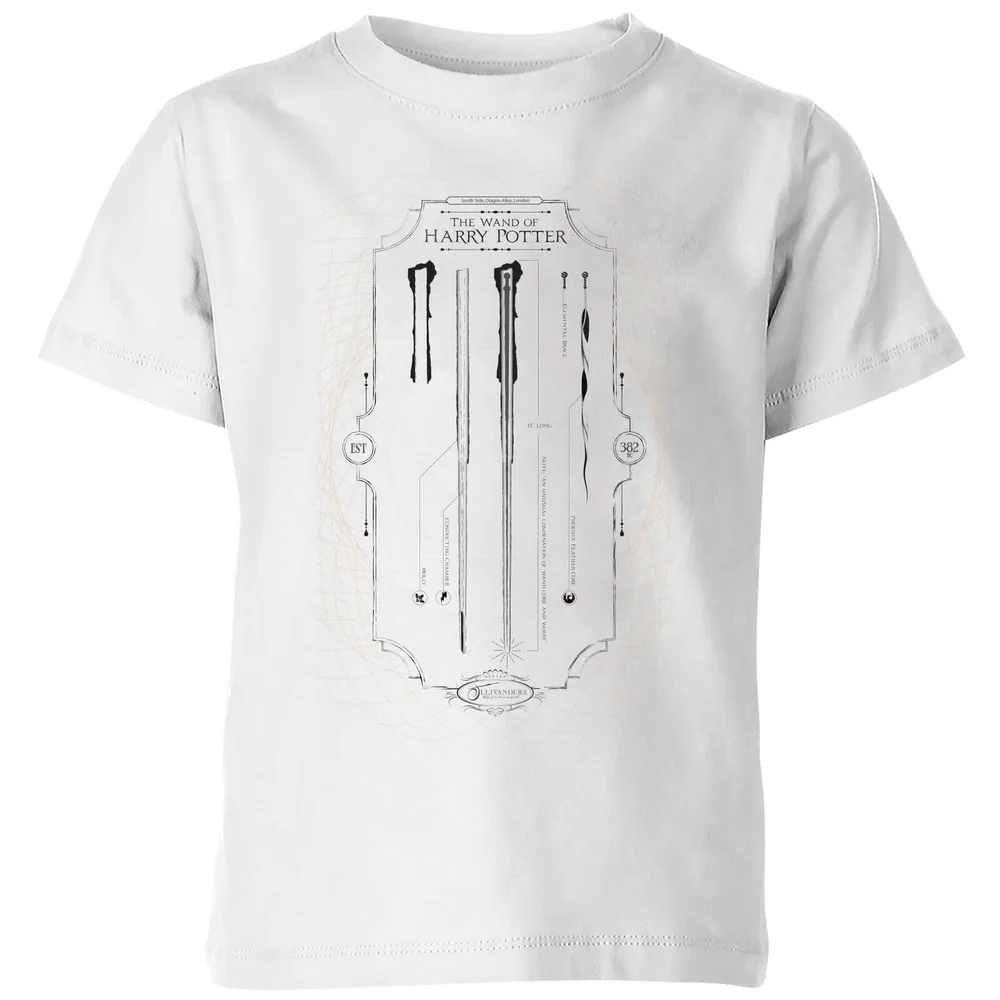 Harry Potter Wand Of Harry Potter Kids' T-Shirt - White - 3-4 Years Image 1