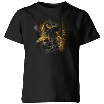 Harry Potter Hufflepuff Geometric Kids' T-Shirt - Black