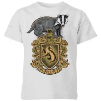 Harry Potter Hufflepuff Drawn Crest Kids' T-Shirt - Grey - undefined undefined