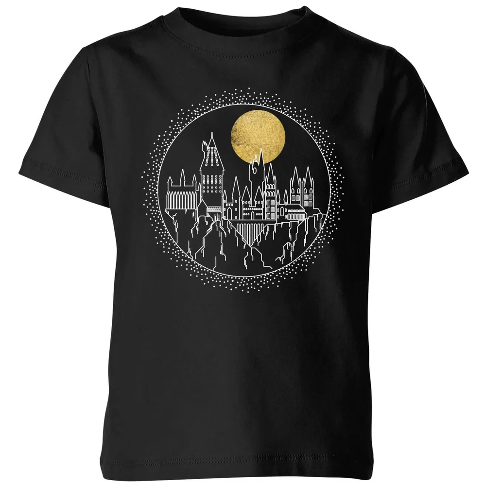 Harry Potter Hogwarts Castle Moon Kids' T-Shirt - Black - 3-4 Years Image 1