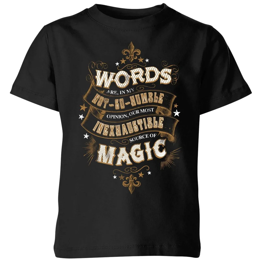 Harry Potter Words Are, In My Not So Humble Opinion Kids' T-Shirt - Black - 3-4 Years Image 1