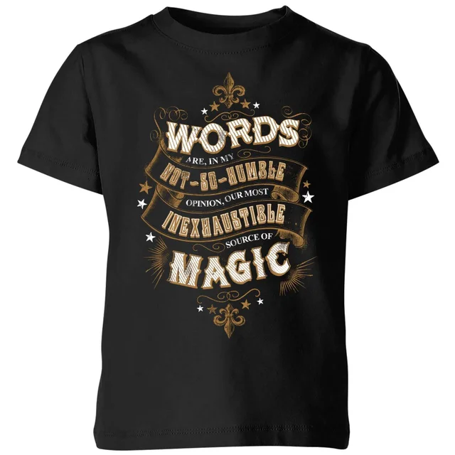 Harry Potter Words Are, In My Not So Humble Opinion Kids' T-Shirt - Black