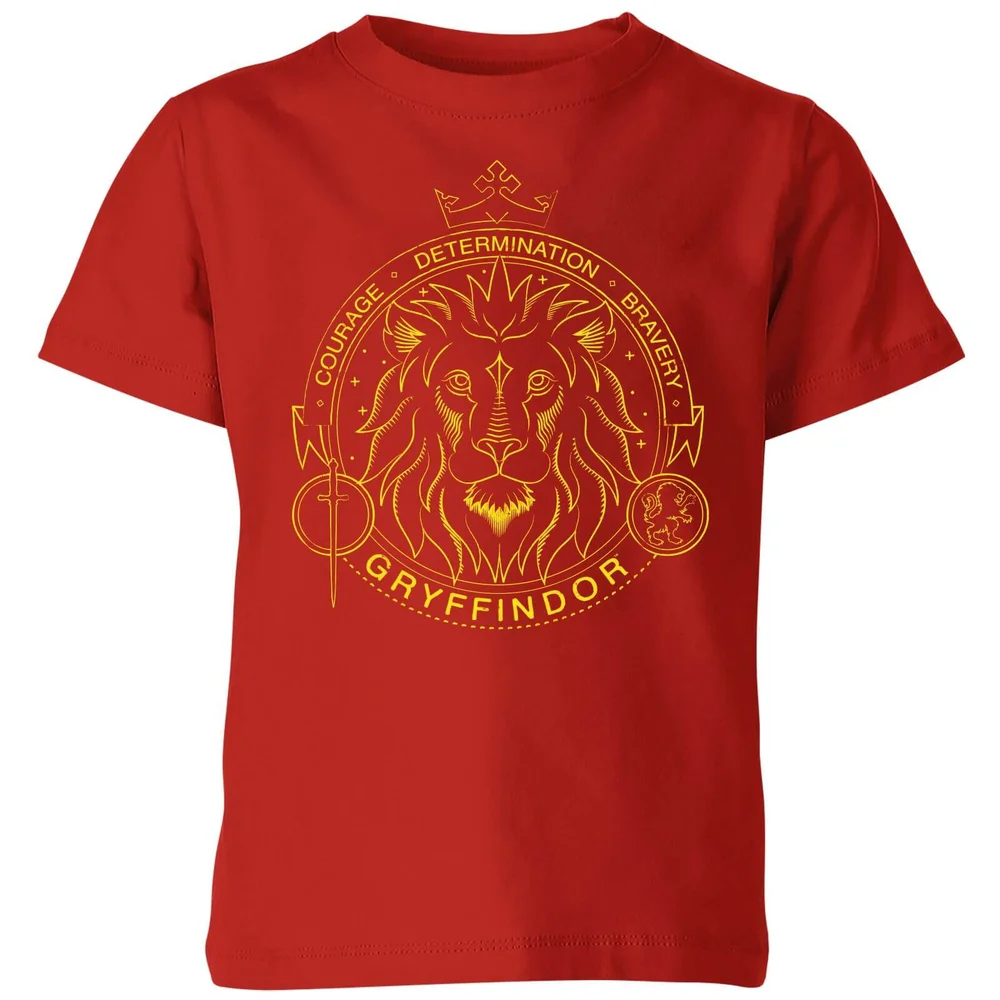 Harry Potter Gryffindor Lion Badge Kids' T-Shirt - Red - 3-4 Years Image 1