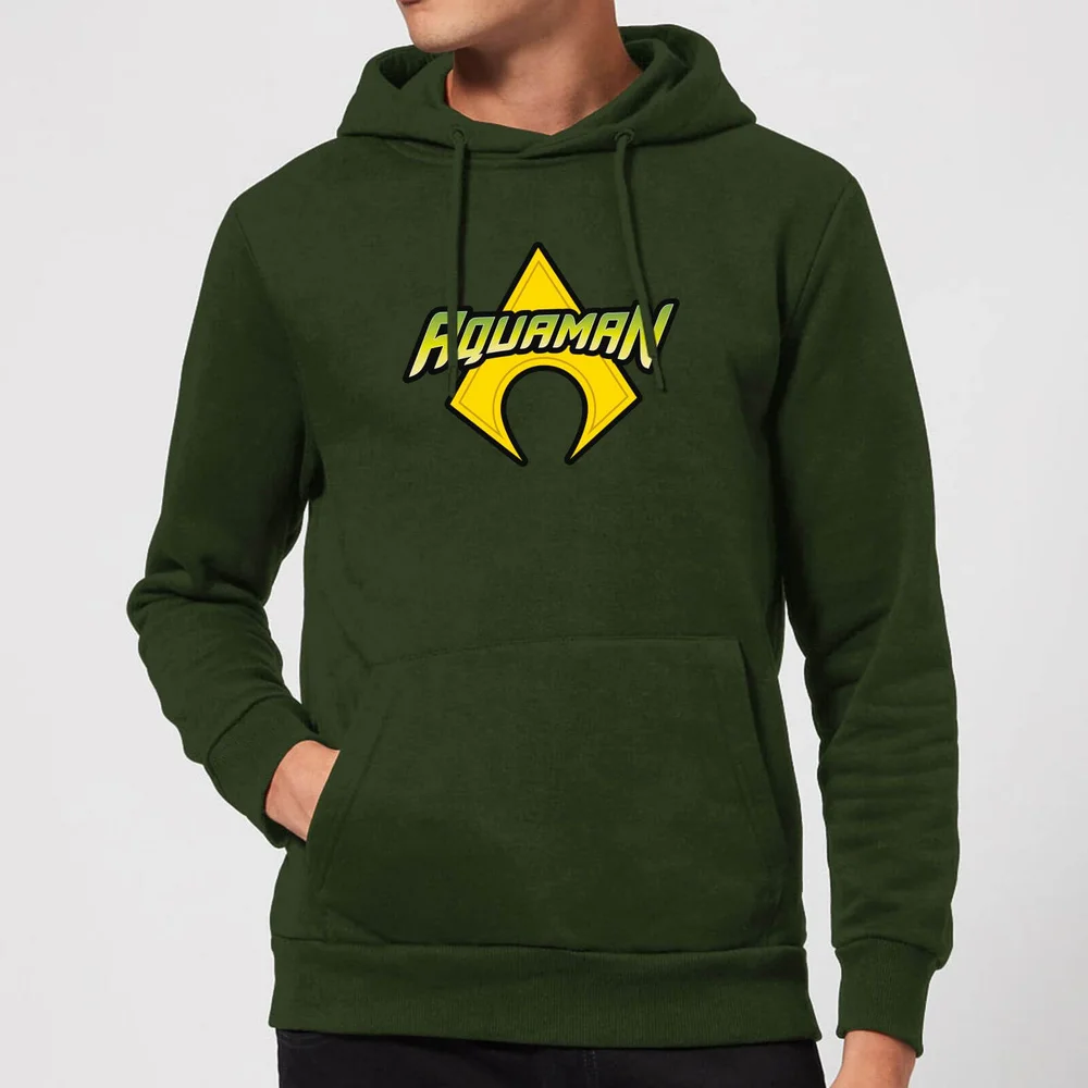 Justice League Aquaman Logo Hoodie - Forest Green - S Image 1