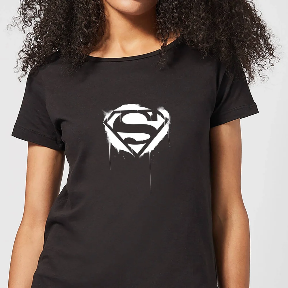 Justice League Graffiti Superman Women's T-Shirt - Black - S Image 1