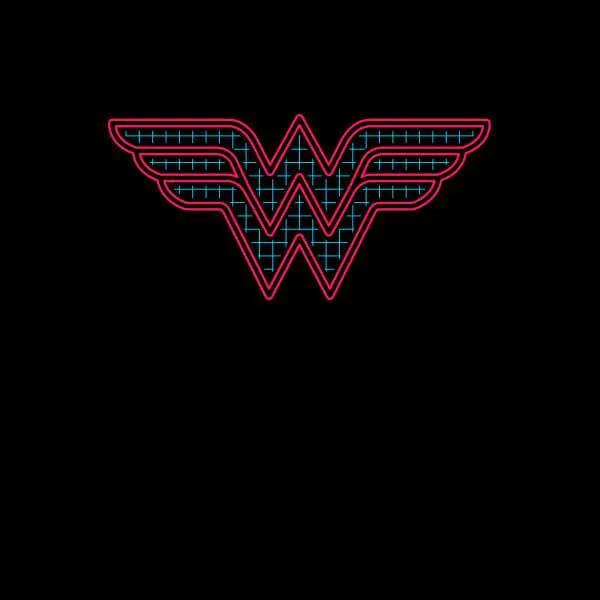 Justice League Wonder Woman Retro Grid Logo Sweatshirt - Black