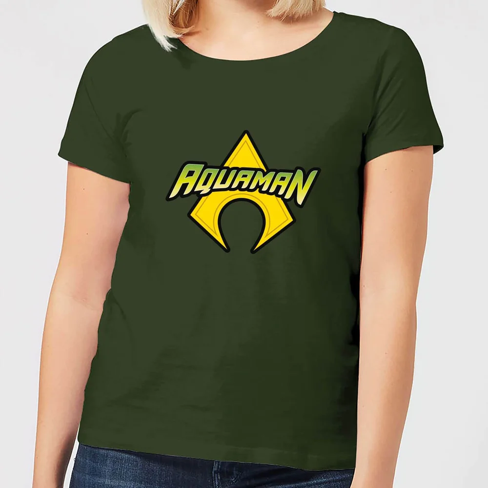Justice League Aquaman Logo Women's T-Shirt - Forest Green - S Image 1