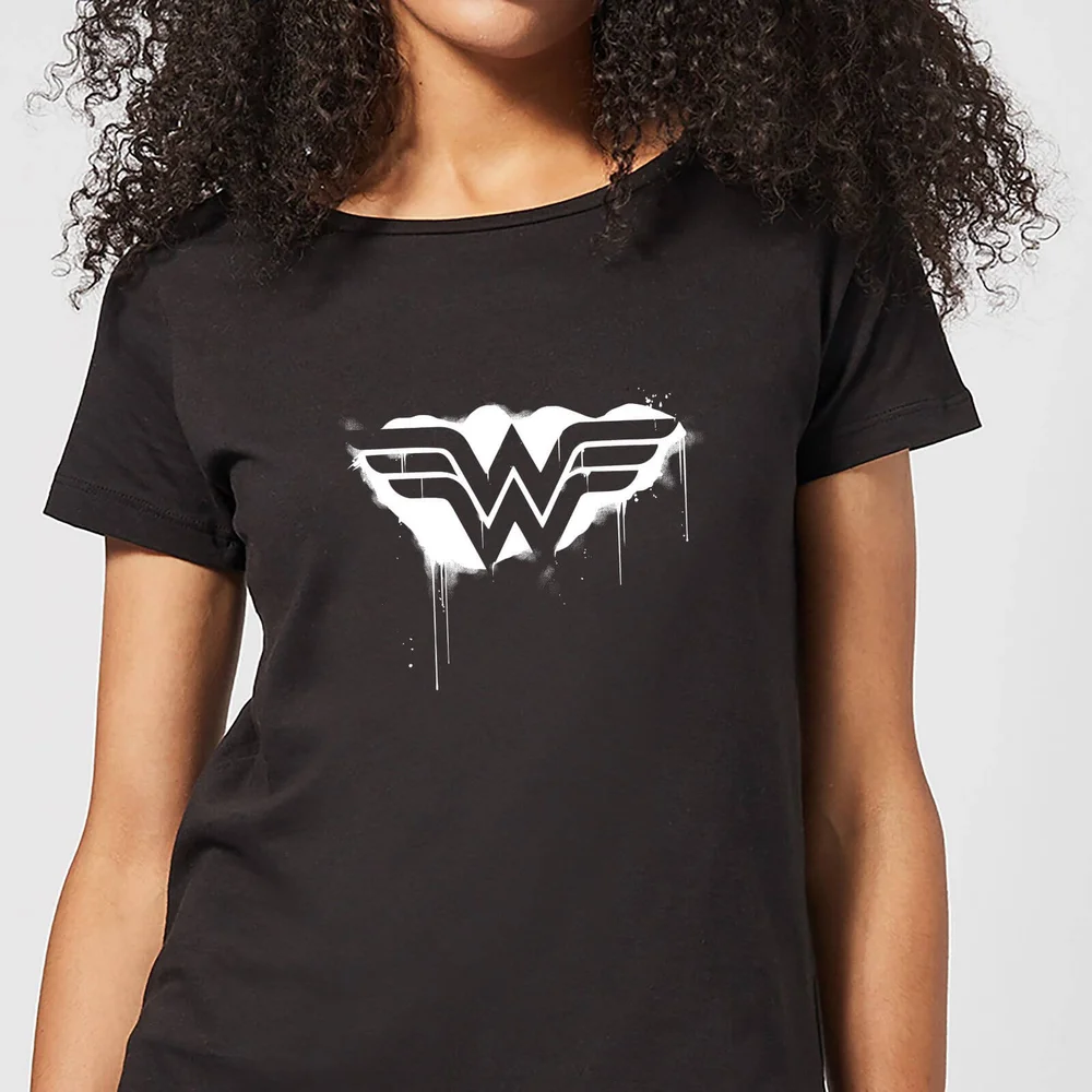 Justice League Graffiti Wonder Woman Women's T-Shirt - Black - S Image 1