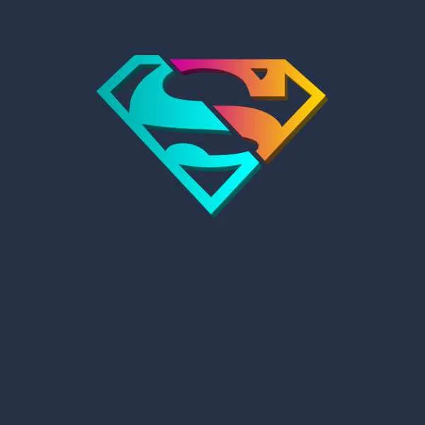 Justice League Neon Superman Men's T-Shirt - Navy