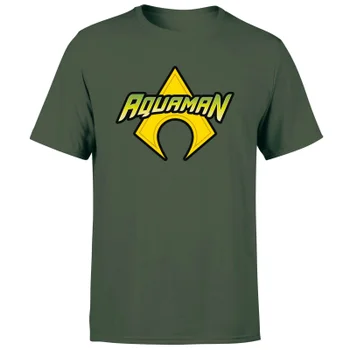 Justice League Aquaman Logo Men's T-Shirt - Forest Green