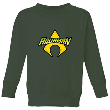 Justice League Aquaman Logo Kids' Sweatshirt - Forest Green