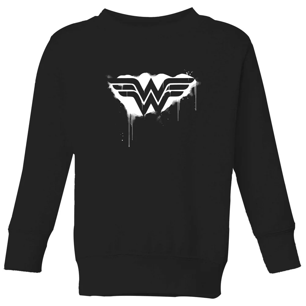 Justice League Graffiti Wonder Woman Kids' Sweatshirt - Black - 3-4 Years Image 1