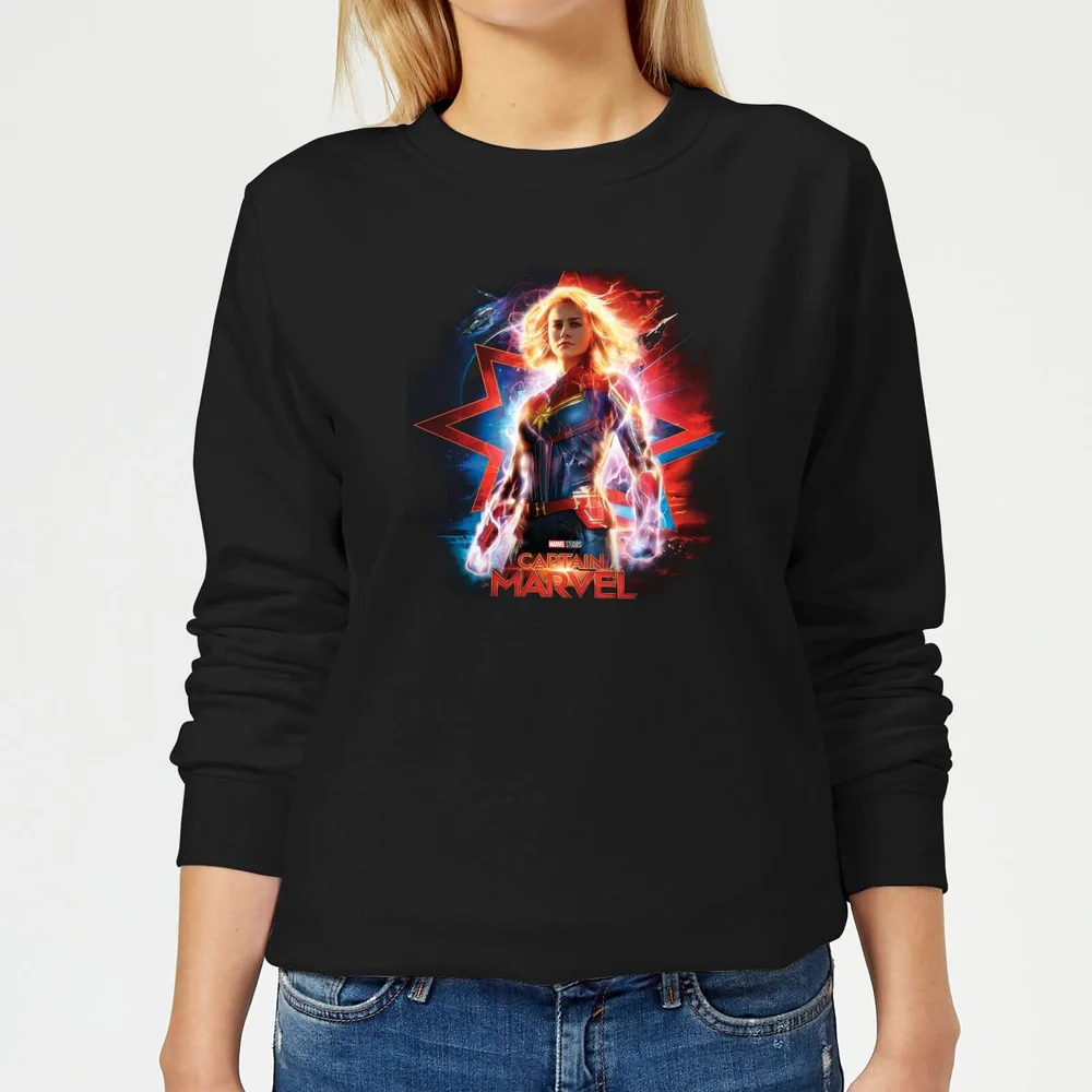 Captain Marvel Poster Women's Sweatshirt - Black - XS Image 1