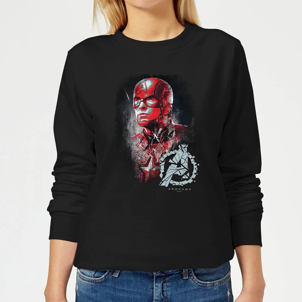 Avengers Endgame Captain America Brushed Women's Sweatshirt - Black - XS Image 1
