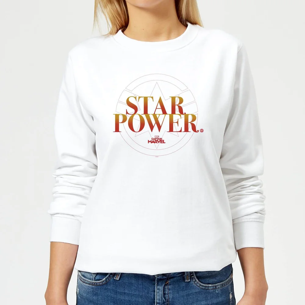 Captain Marvel Star Power Women's Sweatshirt - White - XS Image 1