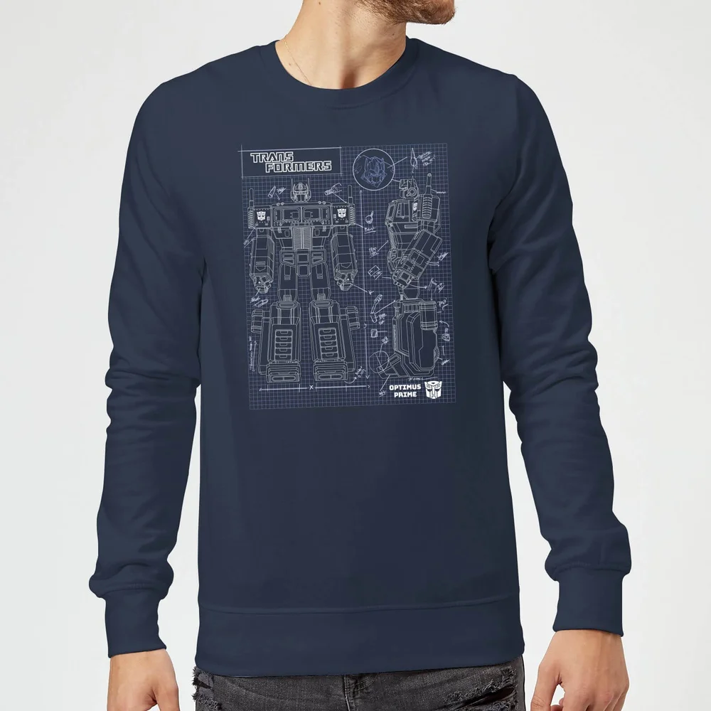Transformers Optimus Prime Schematic Sweatshirt - Navy - S Image 1