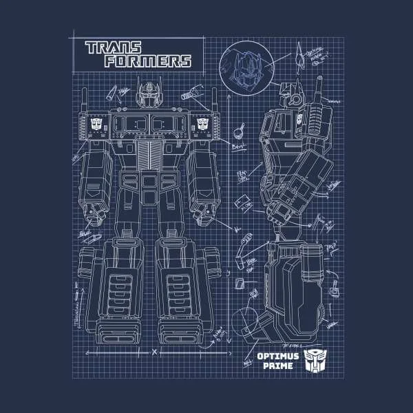 Transformers Optimus Prime Schematic Sweatshirt - Navy