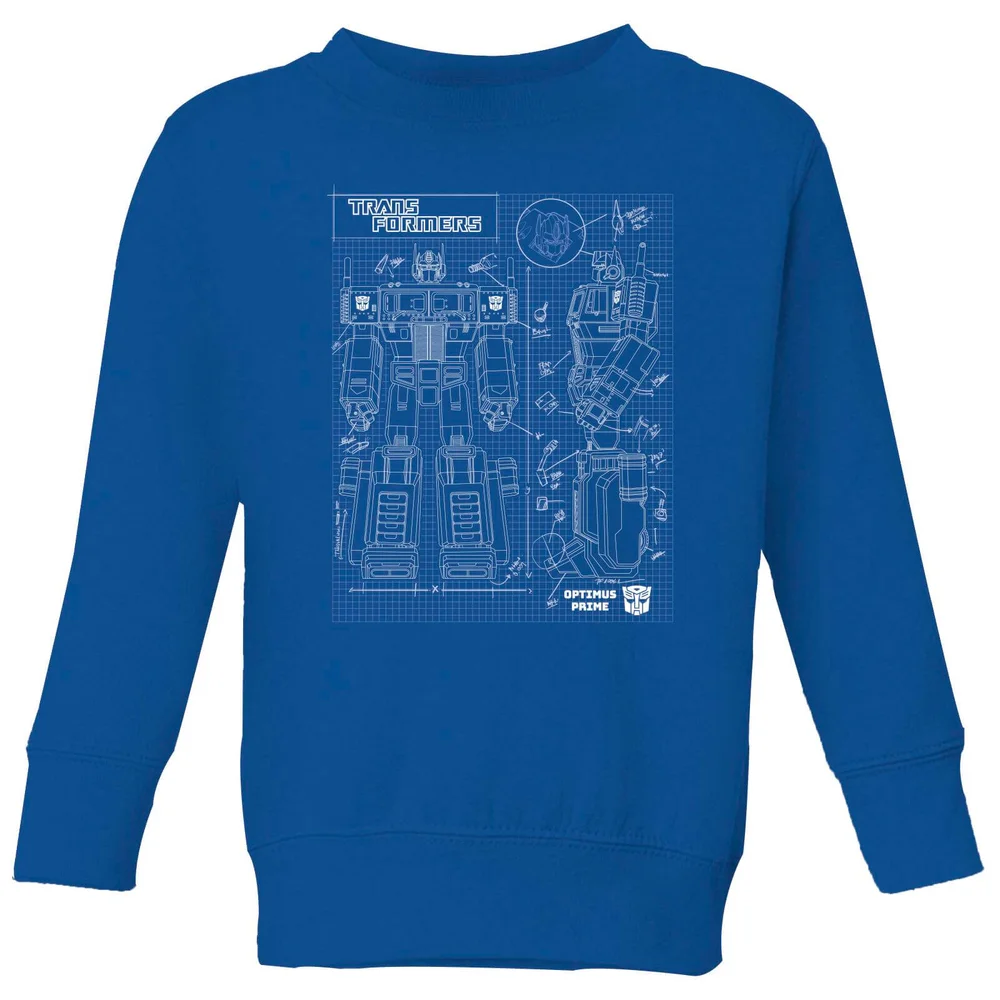 Transformers Optimus Prime Schematic Kids' Sweatshirt - Royal Blue - 3-4 Years - royal blue Image 1