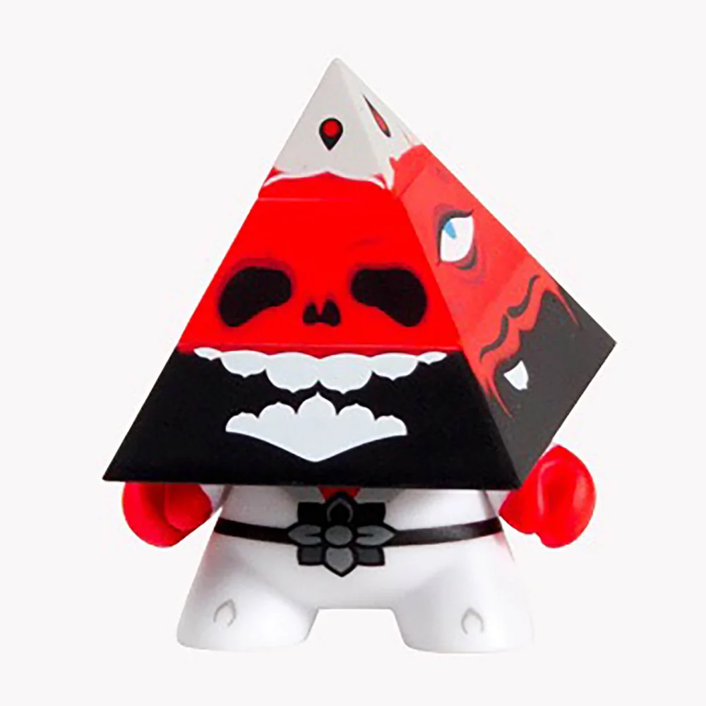 Kidrobot Pyramidun Dunny Red Edition 3 Inch Figure by Andrew Bell Image 1