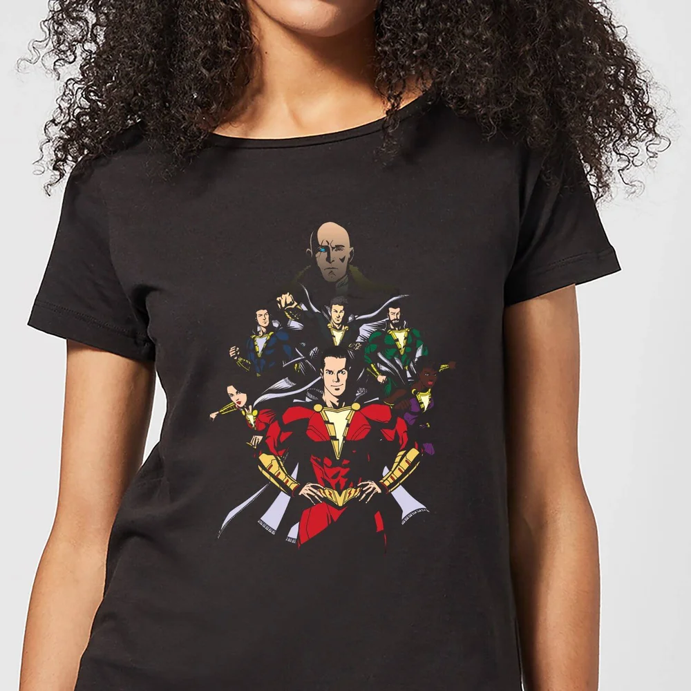 Shazam Team Up Women's T-Shirt - Black - S Image 1
