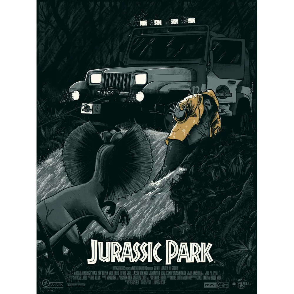 Jurassic Park "No Wonder You're Extinct" Variant Screenprint - Zavvi Exclusive Image 1