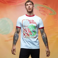 Rick and Morty Get Schwifty Riggity Riggity Wrecked Vintage Ringer - White/Red - undefined undefined