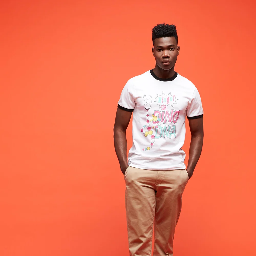 Jurassic Park Primal Mr. DNA Vintage Ringer T-Shirt - White/Black - L Image 1