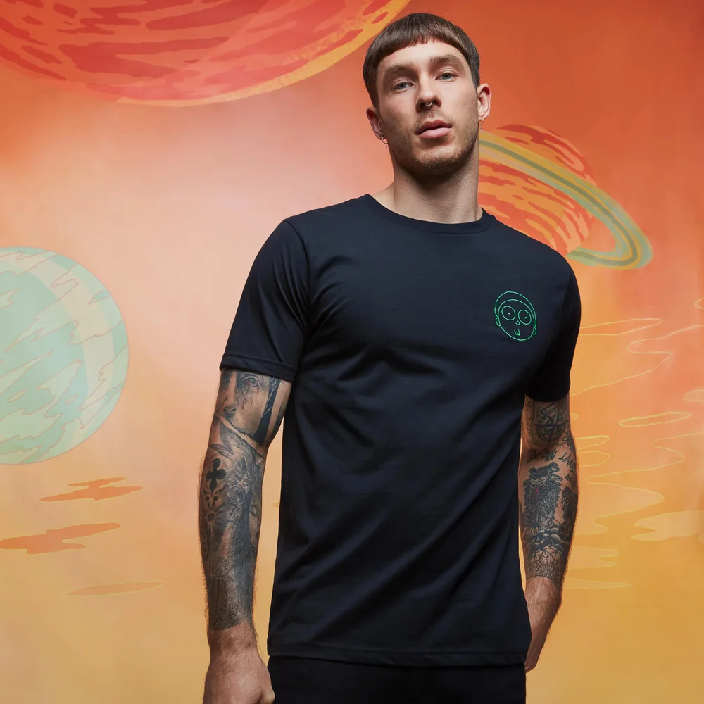 Rick and Morty Get Schwifty Morty Embroidered T-Shirt - Black - S Image 1