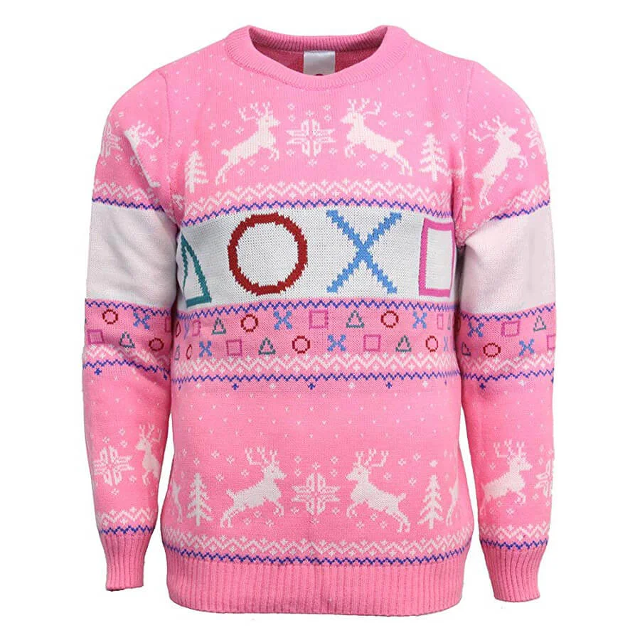 PlayStation Official Pink Knitted Christmas Jumper - S Image 1