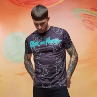 Rick & Morty Squanchy Sublimated T-Shirt - Black - undefined undefined