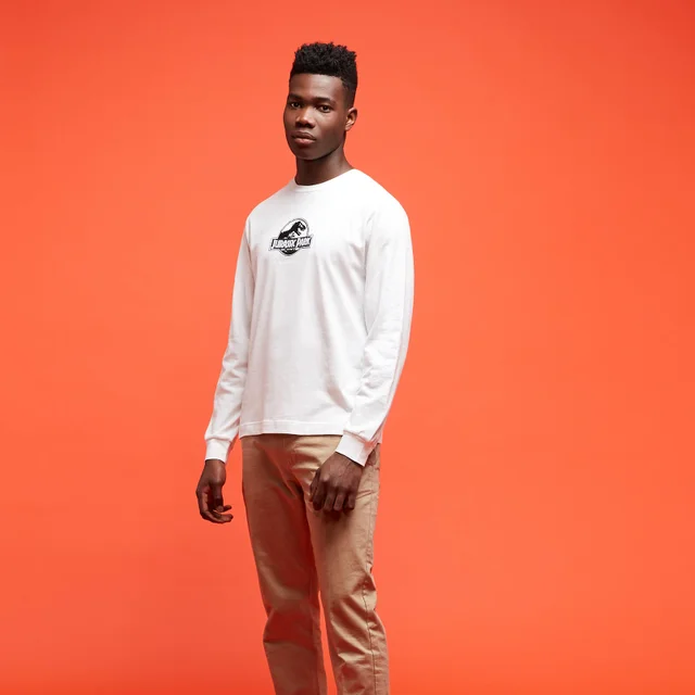 Jurassic Park Primal Embroidered Long Sleeve T-Shirt - Cream