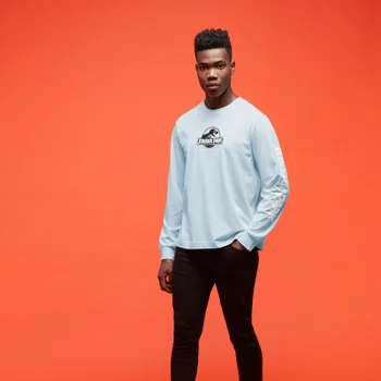 Jurassic Park Primal Embroidered Long Sleeve T-Shirt - Blue