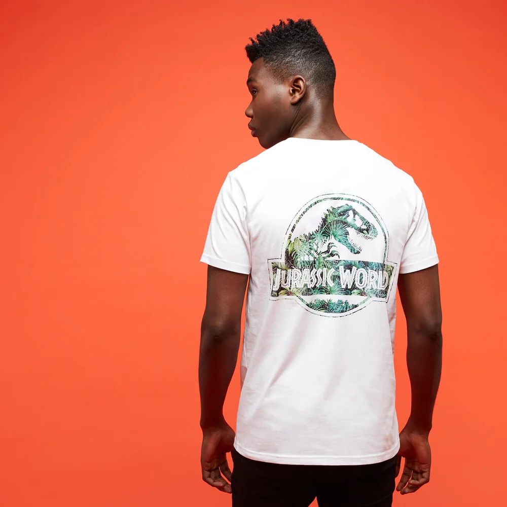 Jurassic Park Primal Leaf Print Logo T-Shirt - White - S Image 1