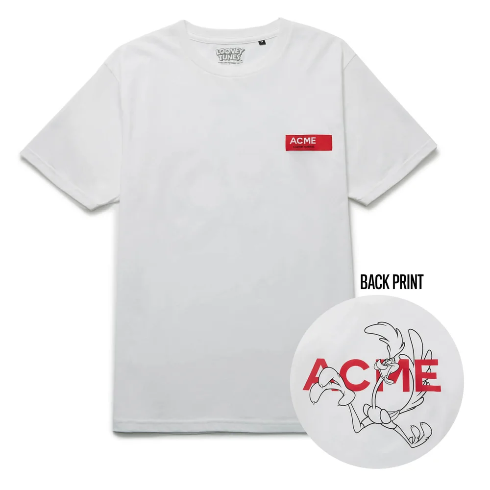 Looney Tunes ACME Capsule Road Runner Outline T-Shirt - White - S Image 1