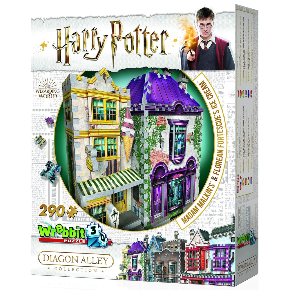 Harry Potter Diagon Alley Collection Madam Malkins & Florean Fortescues 3D Puzzle (290 Pieces) Image 1