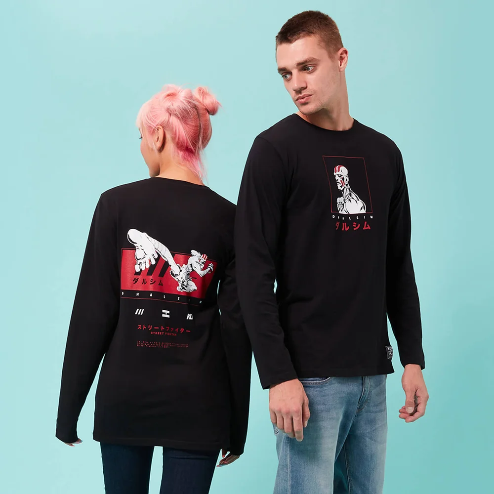 Street Fighter Arcade Dhalsim Long Sleeved Unisex T-Shirt - Black - S - Black Image 1