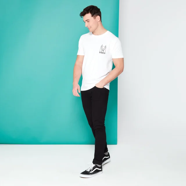 Looney Tunes Kaboom Collection Buggs Bunny Embroidered Men's T-Shirt - White