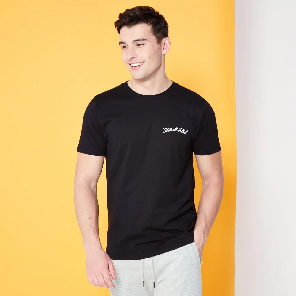 Looney Tunes Kaboom Collection That's all Folks Embroidered Men's T-Shirt - Black - S Image 1