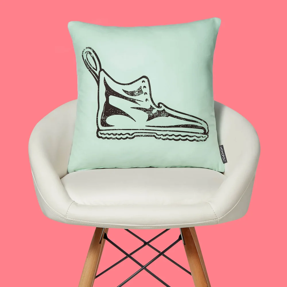 Monopoly Boot Letterpress Square Cushion - 40x40cm - Soft Touch Image 1