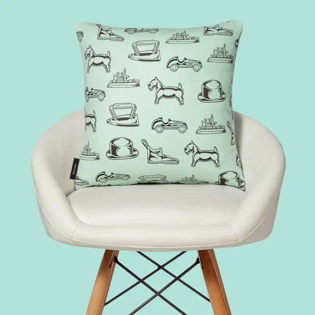 Monopoly Ship Letterpress Square Cushion