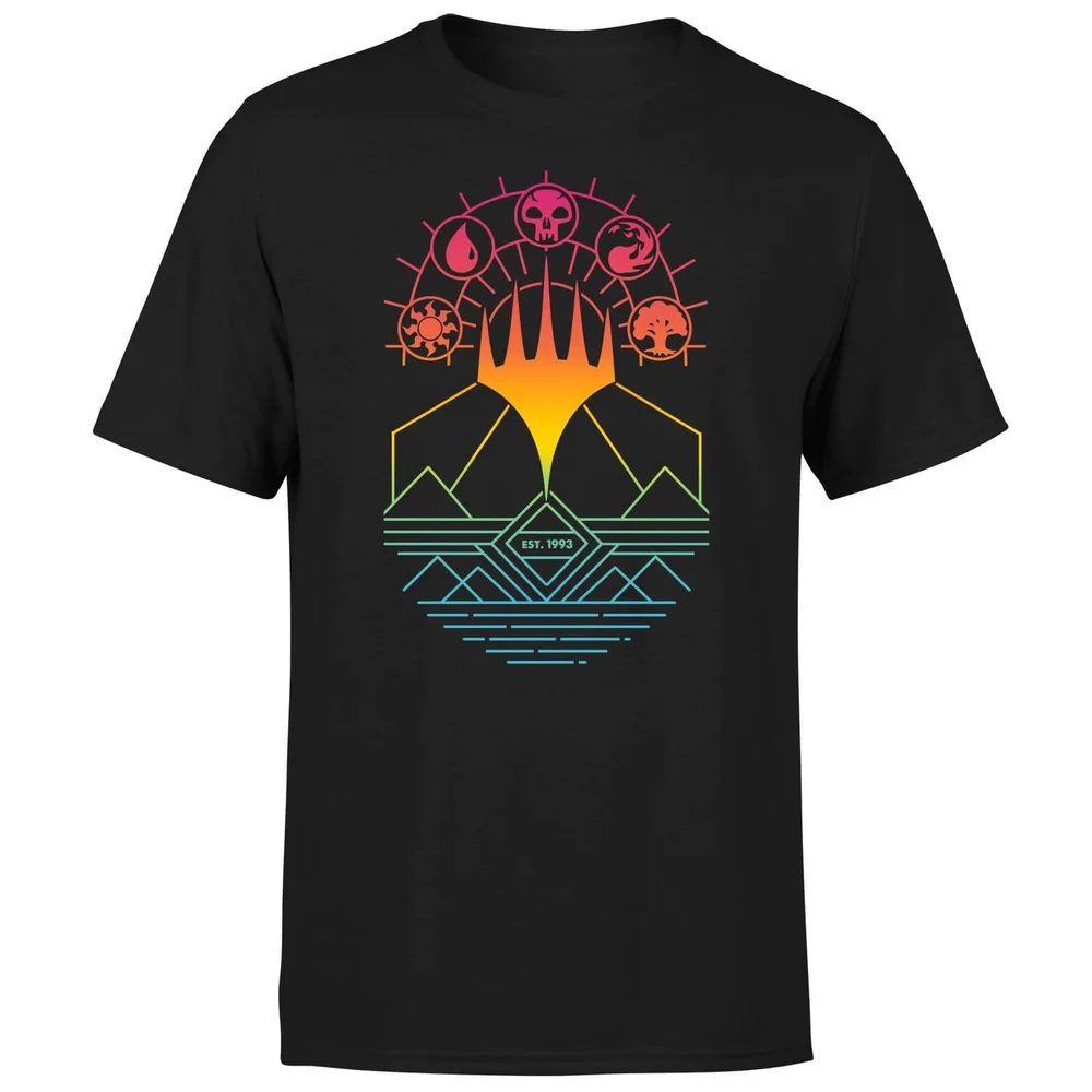 Magic The Gathering Colour Linework Design Men's T-Shirt - Black - S Image 1