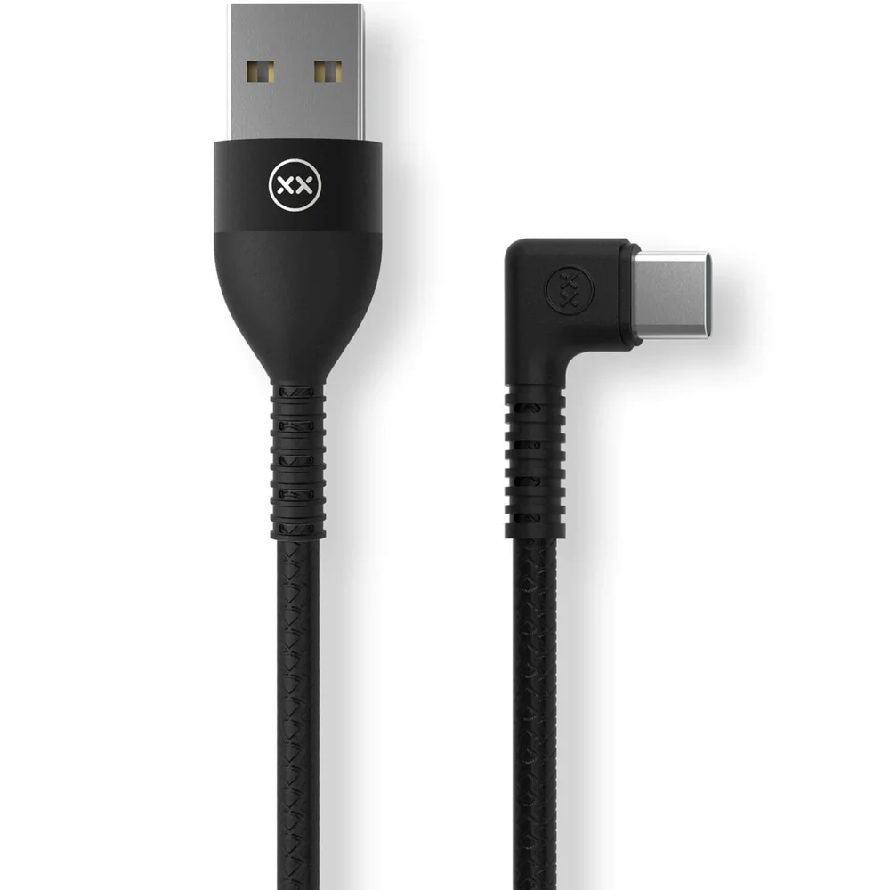 Mixx 1.2 Meter - USB A To Type-C Right Angle - Black Image 1