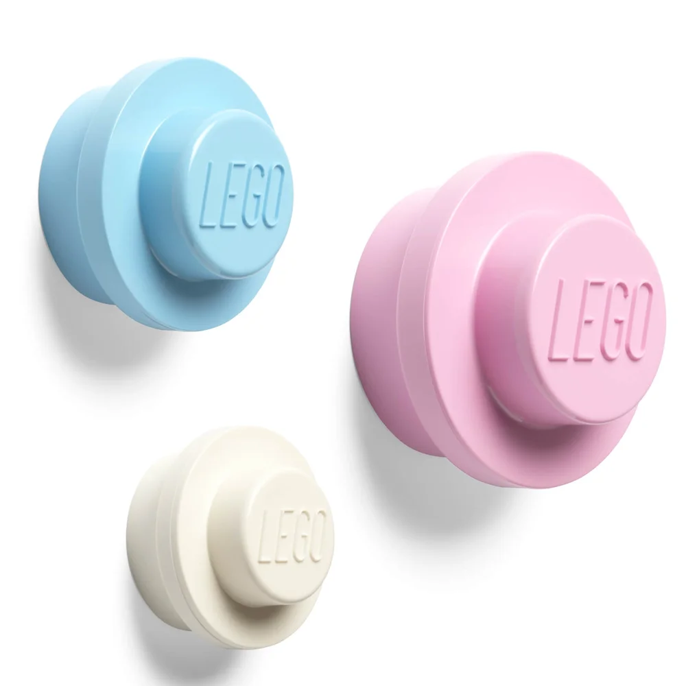 LEGO Wall Hanger Set - Light Blue/Light Pink/White Image 1
