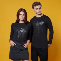 Batman Dripping Logo Long Sleeved T-Shirt - Black - undefined undefined