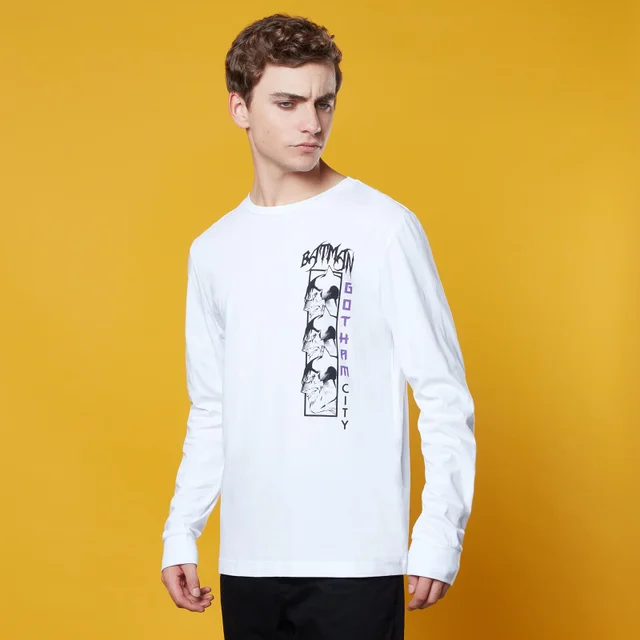Gotham Guardian Panel Long Sleeved T-Shirt - White