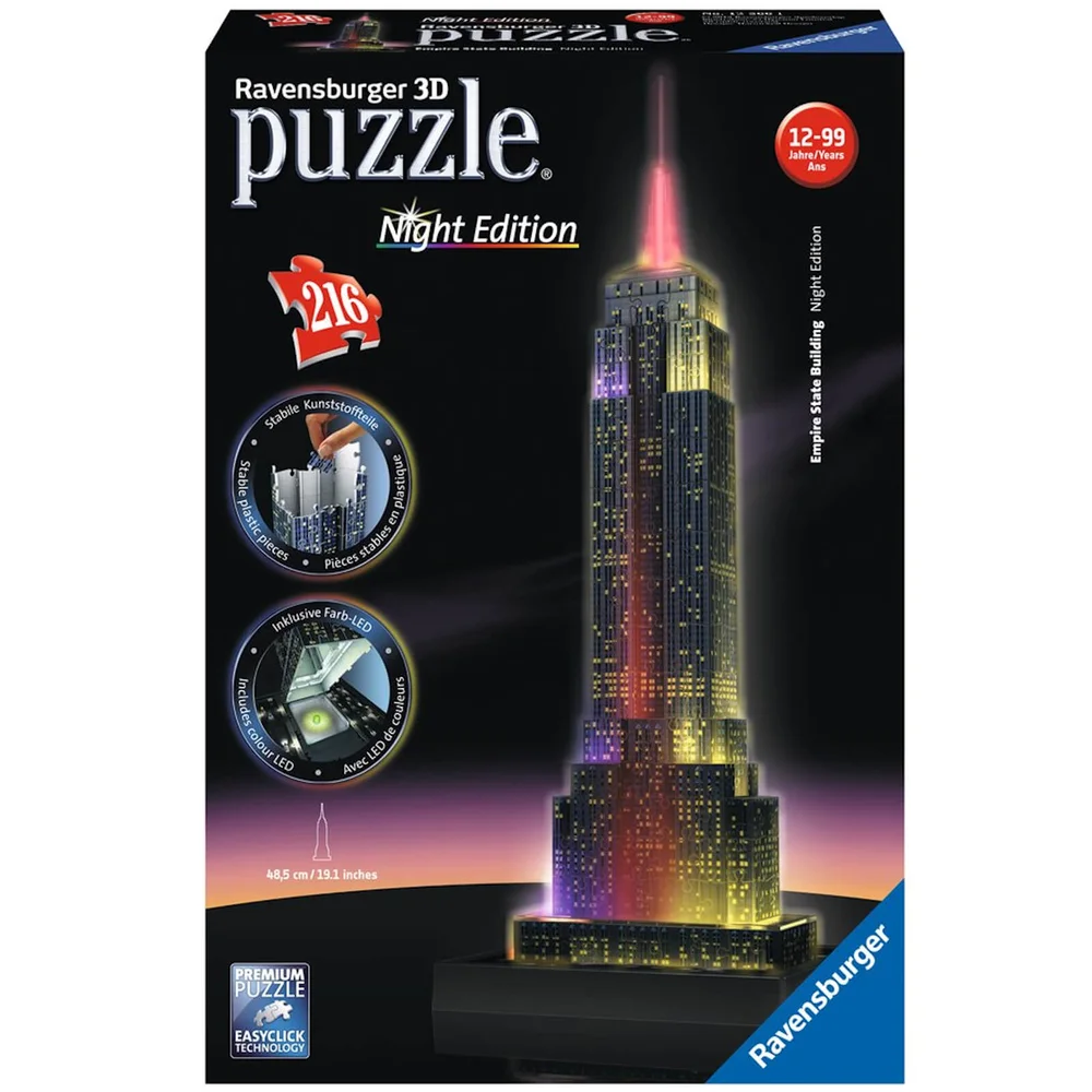 Empire State Building Night Edition 3D Jigsaw Puzzle (216 Pieces) Image 1