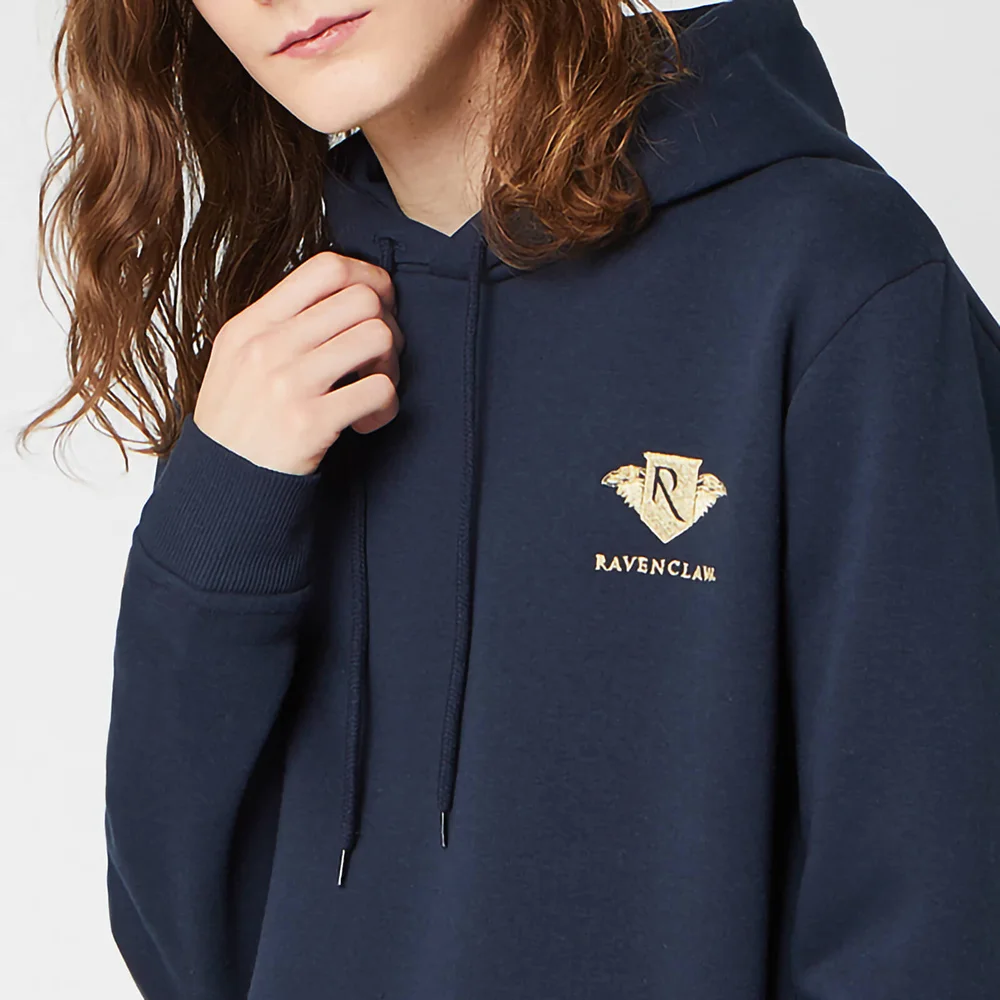 Harry Potter Ravenclaw Unisex Embroidered Hoodie - Navy - M Image 1